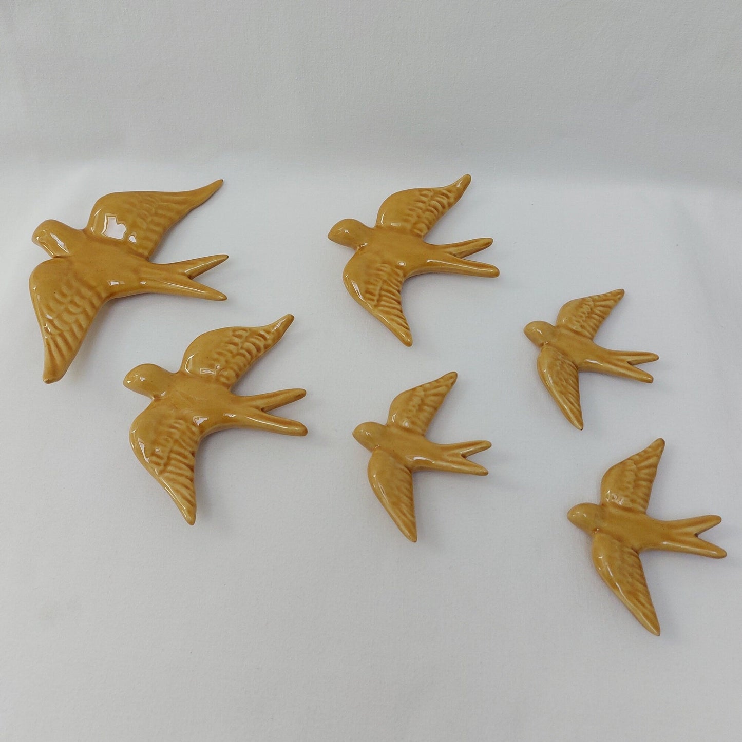 6 Set Ceramic swallow, Christmas Gift Ceramic birds, Portuguese ceramic swallow, Ceramic Birds Wall Decor, Hand painted ceramic swallows,