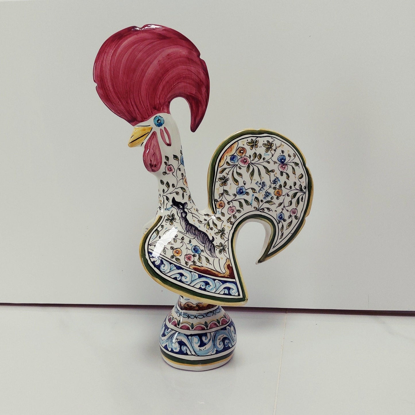 XL Portuguese Rooster | Barcelos Rooster | Hand Painted Ceramic Rooster | Singular Gift | Rustic Rooster | Multicolor Portuguese Rooster