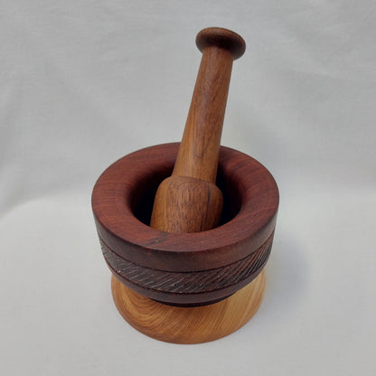 Handmade Wooden Large mortar and pestle finished with beeswax. Solid wood mortar, Large wooden mortar and pestle handmade. Christmas Gifts