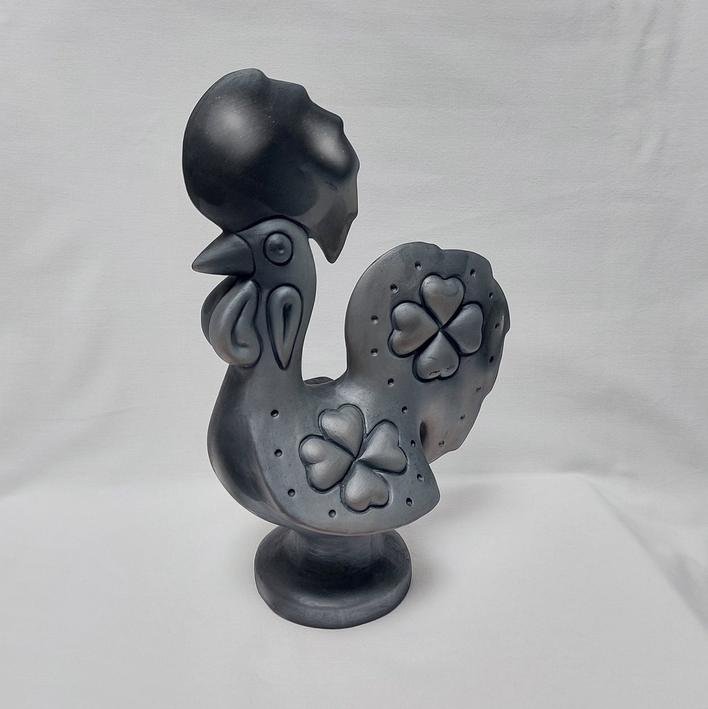 Portuguese Rooster | Black Barcelos Rooster | Hand Painted Ceramic Rooster | Singular Gift for Christmas |Portuguese good luck rooster