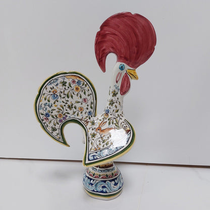 XL Portuguese Rooster | Barcelos Rooster | Hand Painted Ceramic Rooster | Singular Gift | Rustic Rooster | Multicolor Portuguese Rooster