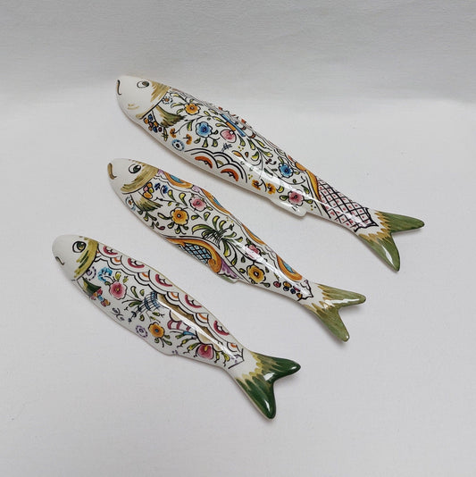 Ceramic sardines Set of 3, Portuguese sardines, sardines, sardines wall decoration, traditional ceramic, Portuguese ceramic