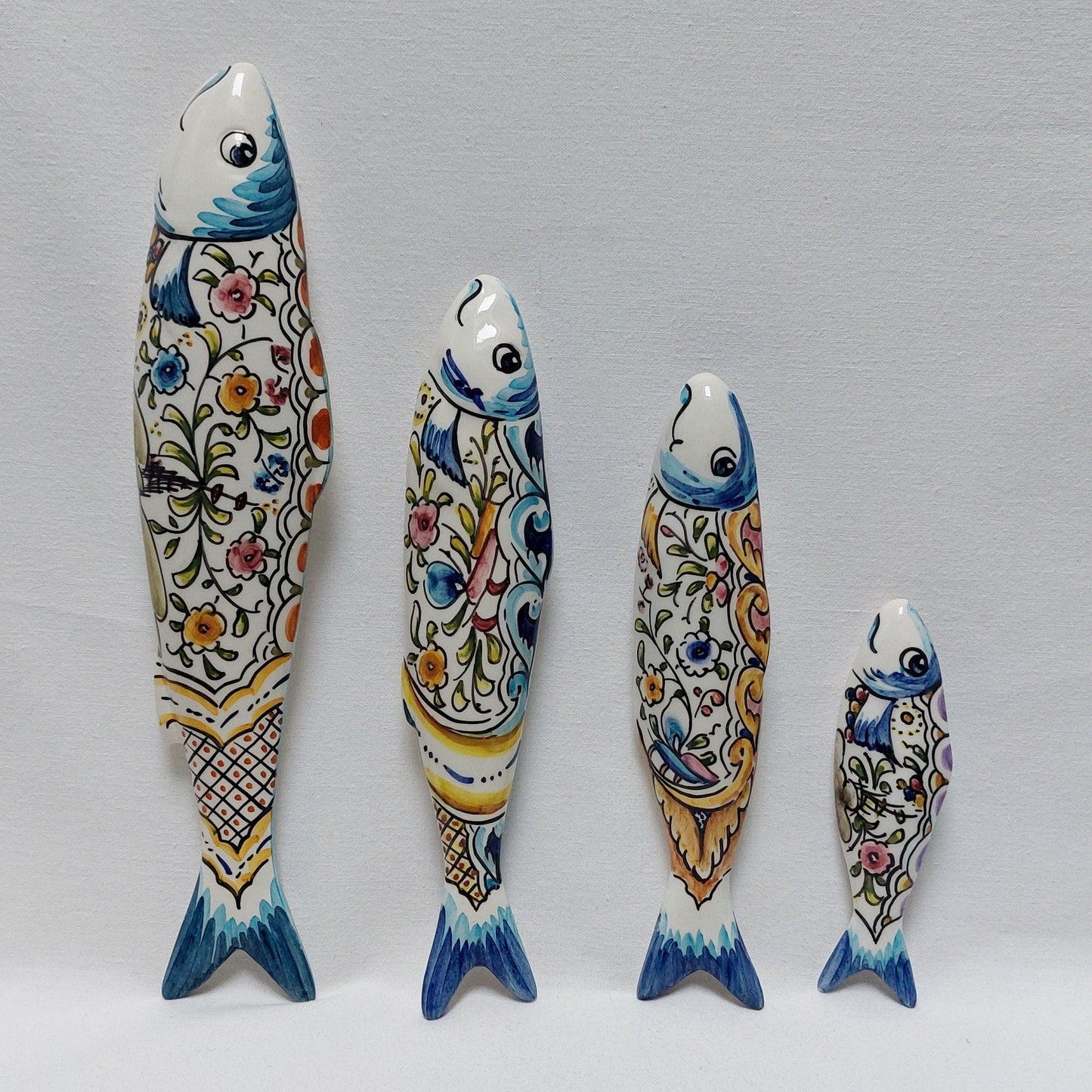 Ceramic sardines Set of 4, Portuguese sardines, sardines wall decoration, traditional ceramic, Portuguese ceramic