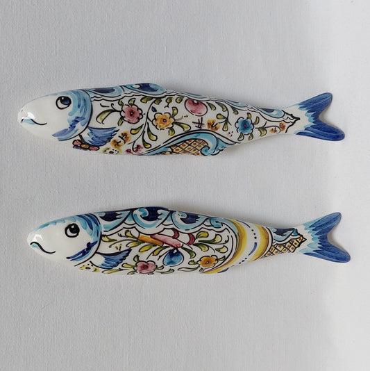 Ceramic sardines Set of 2, Portuguese sardines, sardines, sardines wall decoration, traditional ceramic, Portuguese ceramic