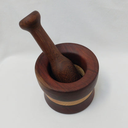 Handmade wooden mortar and pestle finished with beeswax. Solid wood mortar, Large wooden mortar and pestle handmade. Christmas Gifts
