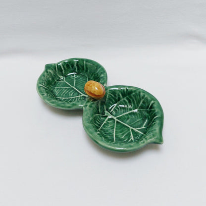 Appetizer ceramic cabbage plate, Portuguese Ceramic Appetizer Plate cabbage, Appetizer tray Ceramic Cabbage leaf design