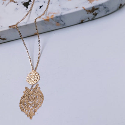 Portuguese filigree gold plated steel necklace| Stainless steel heart necklace| Mother's Day gift| Valentine's Day gifts| Gifts for her