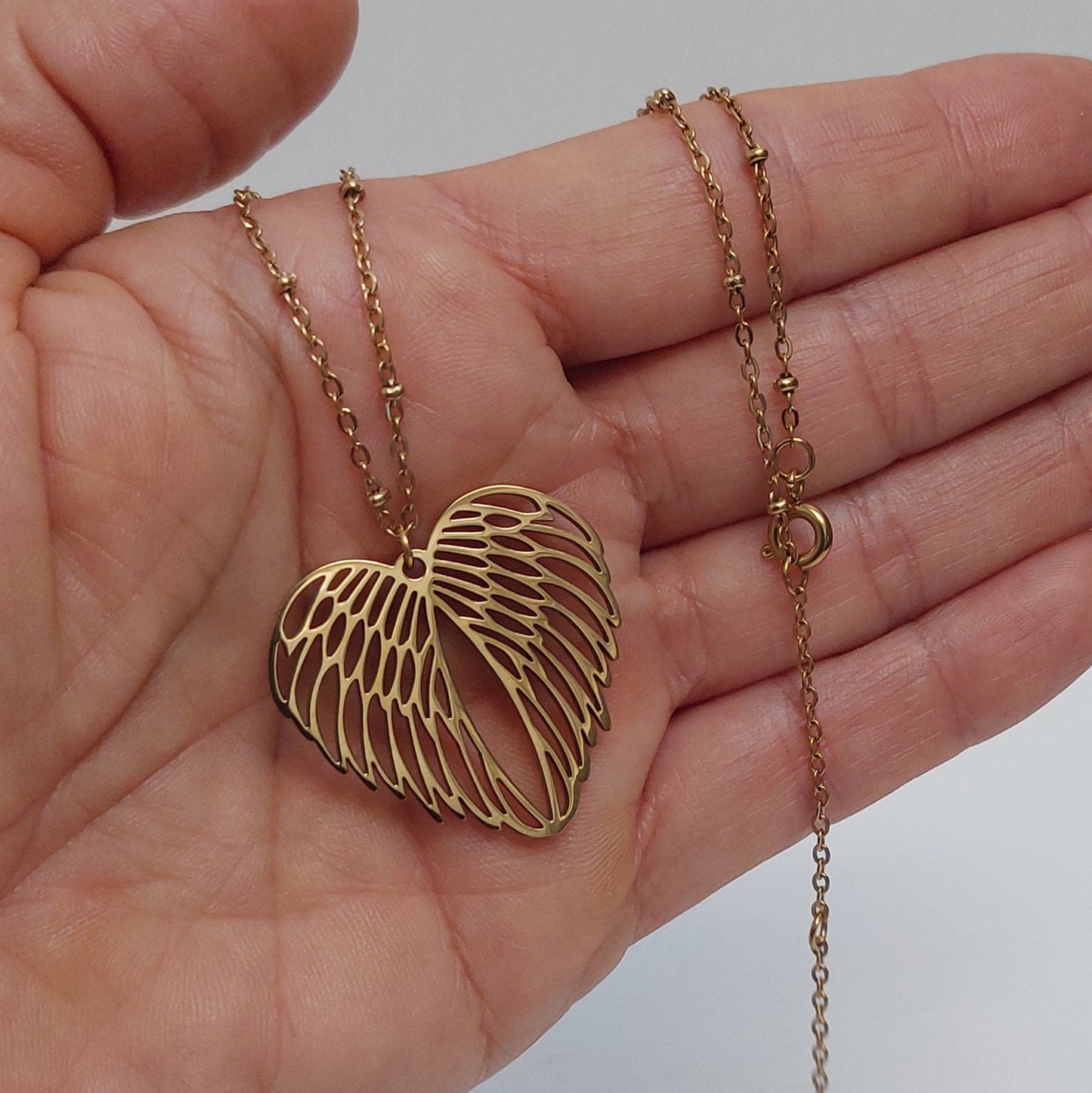 Portuguese filigree gold plated steel necklace| Stainless steel heart necklace| Mother's Day gift| Valentine's Day gifts| Gifts for her