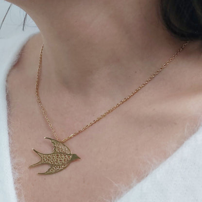 Portuguese filigree gold plated steel necklace| Stainless steel heart necklace| Mother's Day gift| Valentine's Day gifts| Gifts for her