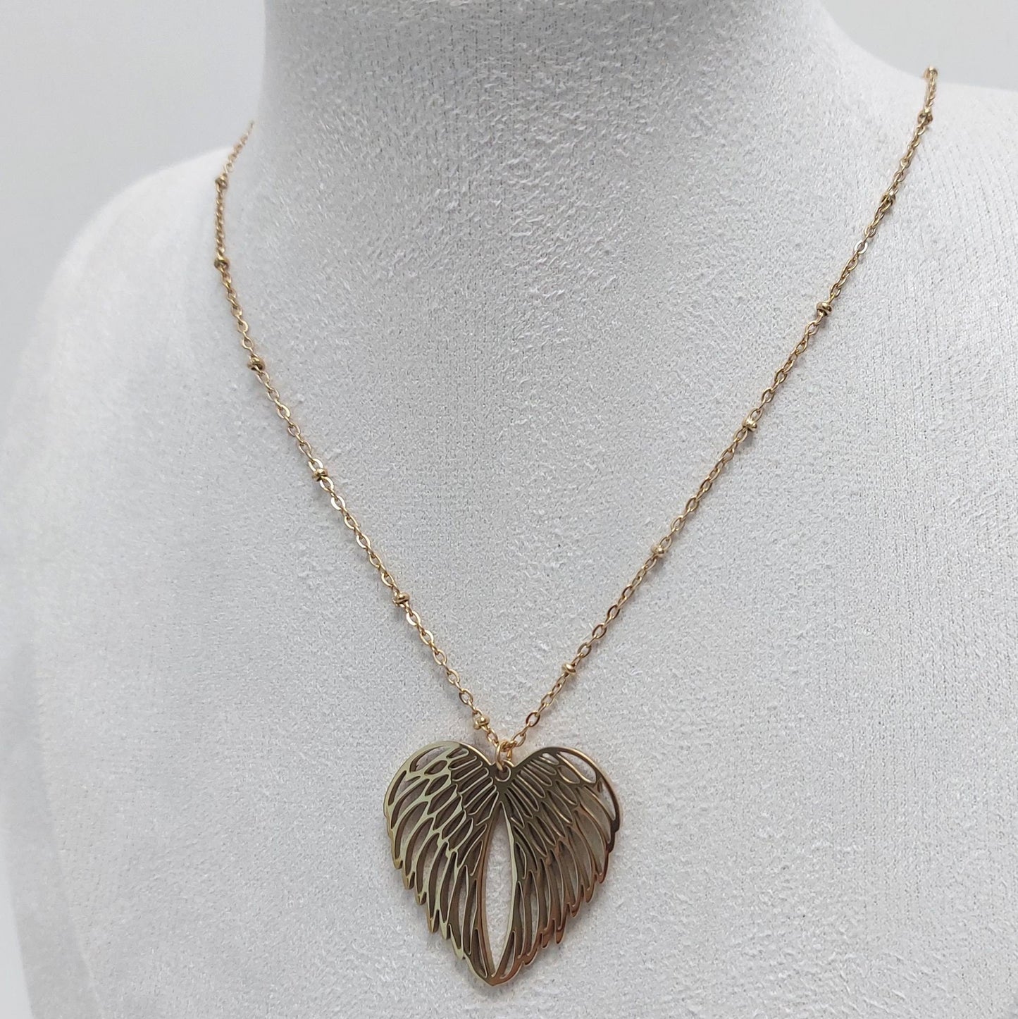 Portuguese filigree gold plated steel necklace| Stainless steel heart necklace| Mother's Day gift| Valentine's Day gifts| Gifts for her