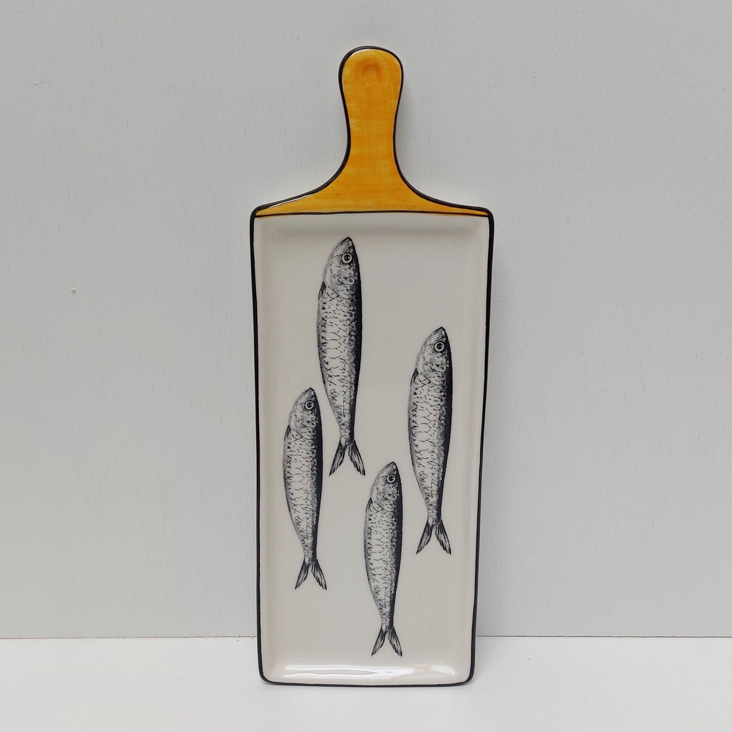 Appetizer Ceramic Tray | Portugueses Sardines Appetizer Table| Serving Tray | Rectangular Tray | Portuguese Dinnerware |