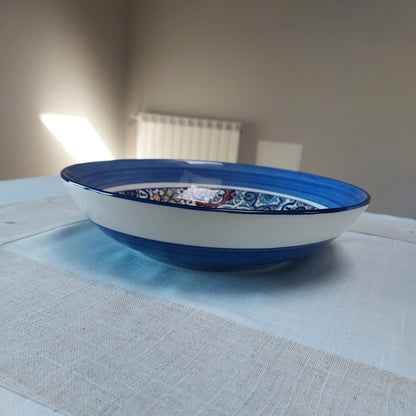 Hand Painted Ceramic Salad Bowl, Portuguese Tile Design