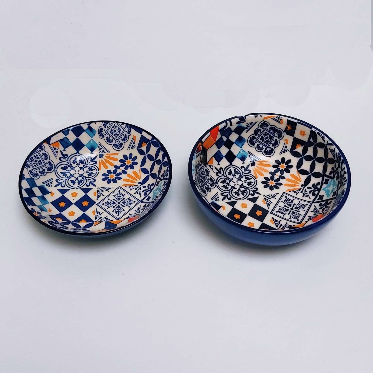 Set x2 bowls Portuguese Ceramic Tiles appetizer, Ceramic of Portuguese Tiles. Hand Painted Bowls, Ceramic snack bowls, Portuguese Gift