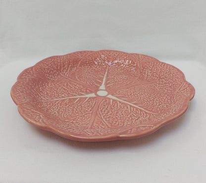 Set x6 Ceramic Plates, Ceramic Cabbage leaf design, Handmade Porttery, Old Rose Ceramic plate set for 6, Wedding Gift