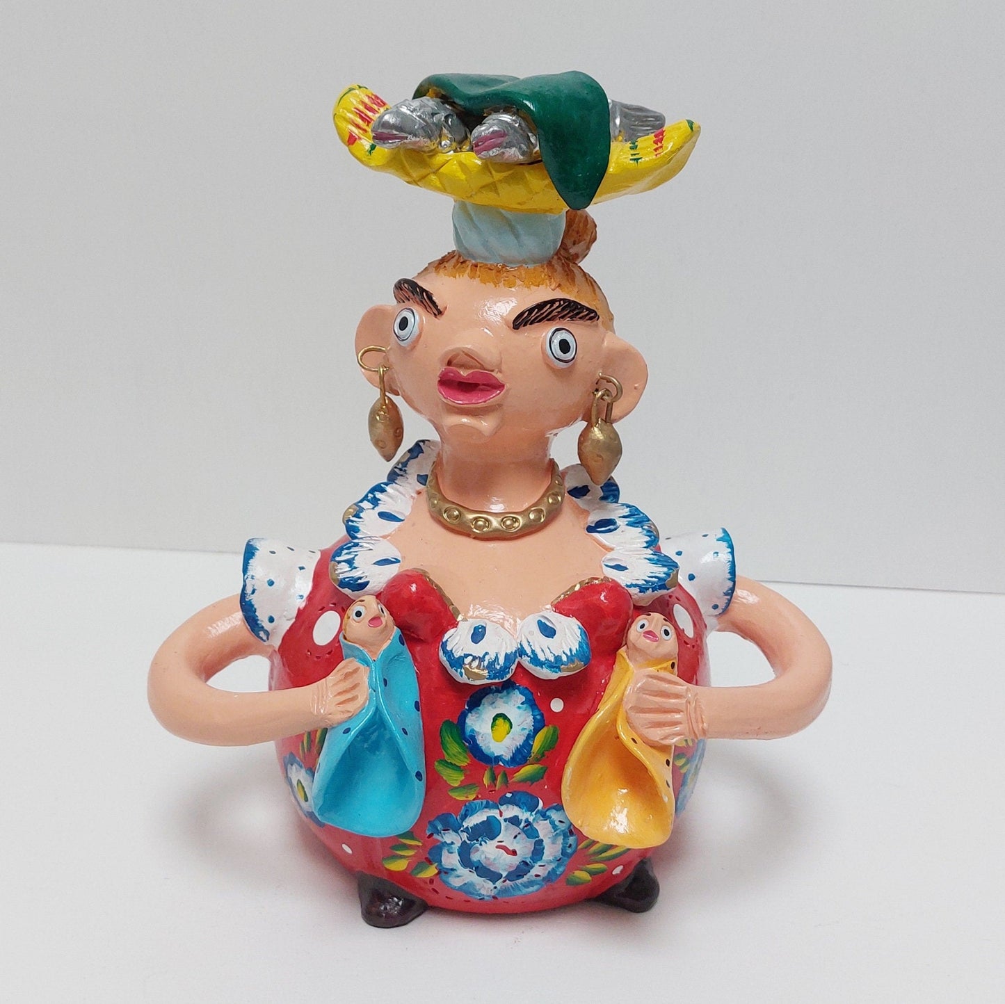 L-Traditional Portuguese Figurine, Original Christmas Gift, Figurado de Barcelos, Decorative Clay Doll, Portuguese Pottery| Unique piece