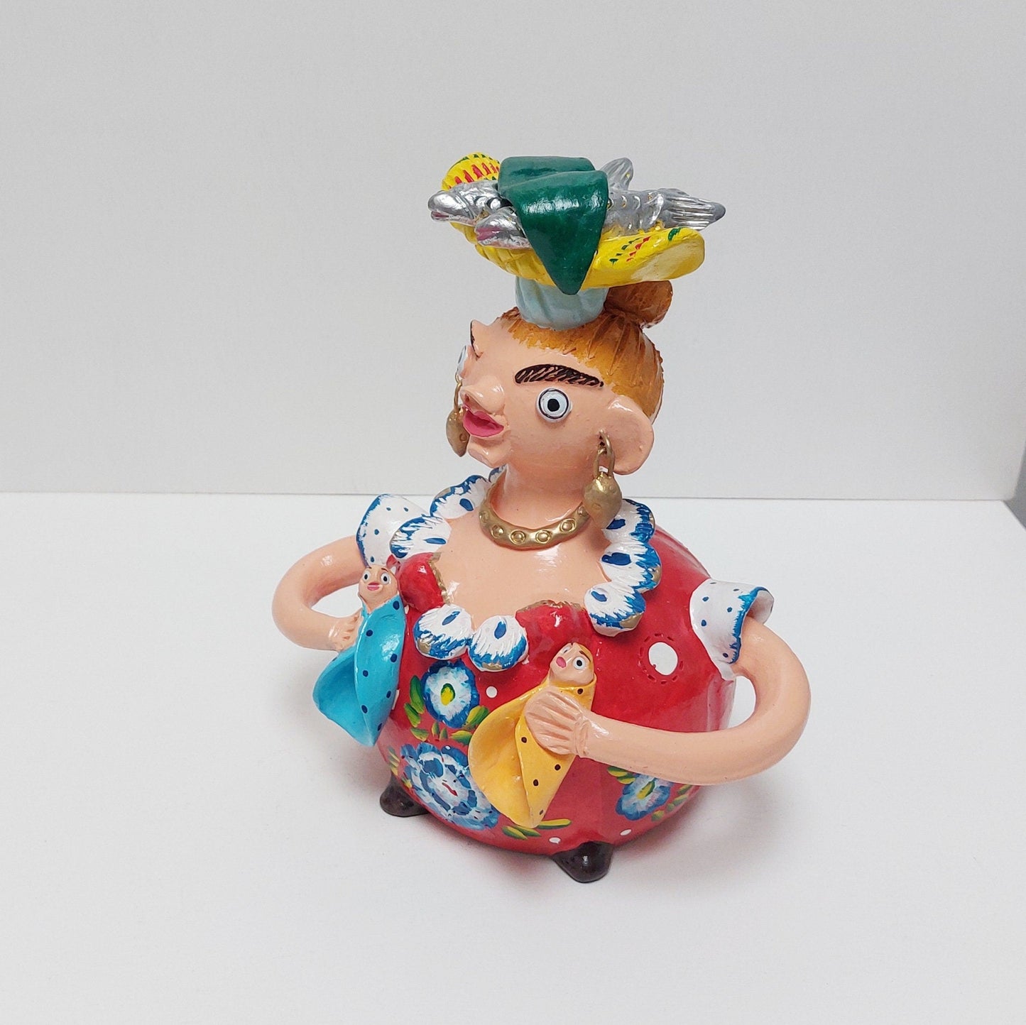 L-Traditional Portuguese Figurine, Original Christmas Gift, Figurado de Barcelos, Decorative Clay Doll, Portuguese Pottery| Unique piece