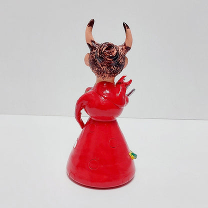 Traditional Portuguese Devil Figurine, Original Gift, Figurado de Barcelos, Decorative Clay woman devil, Typical Portuguese Pottery,