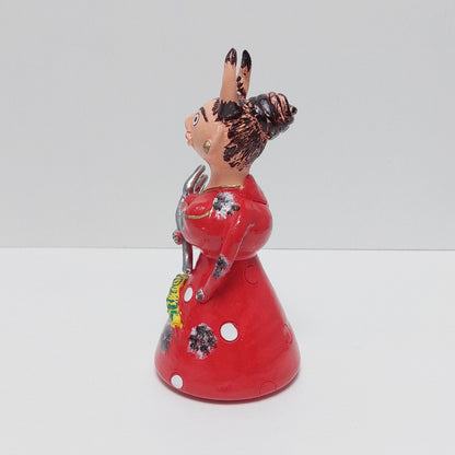 Traditional Portuguese Devil Figurine, Original Gift, Figurado de Barcelos, Decorative Clay woman devil, Typical Portuguese Pottery,