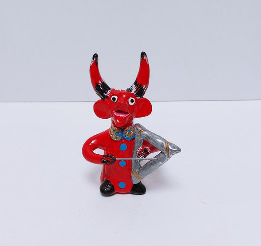 Traditional Portuguese Devil Figurine, Original Gift, Figurado de Barcelos, Decorative Clay devil musician, Typical Portuguese Pottery,