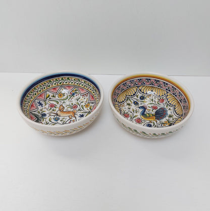 Set x2 bowls Portuguese Ceramic Tiles appetizer, Ceramic of Portuguese Tiles. Hand Painted Bowls, Ceramic snack bowls, Portuguese Gift