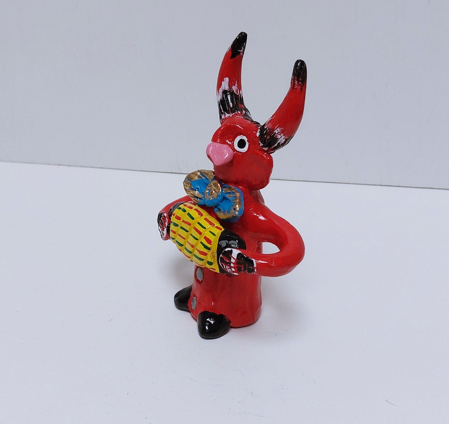 Traditional Portuguese Devil Figurine, Original Gift, Figurado de Barcelos, Decorative Clay devil musician, Typical Portuguese Pottery,