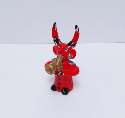 Traditional Portuguese Devil Figurine, Original Gift, Figurado de Barcelos, Decorative Clay devil musician, Typical Portuguese Pottery,