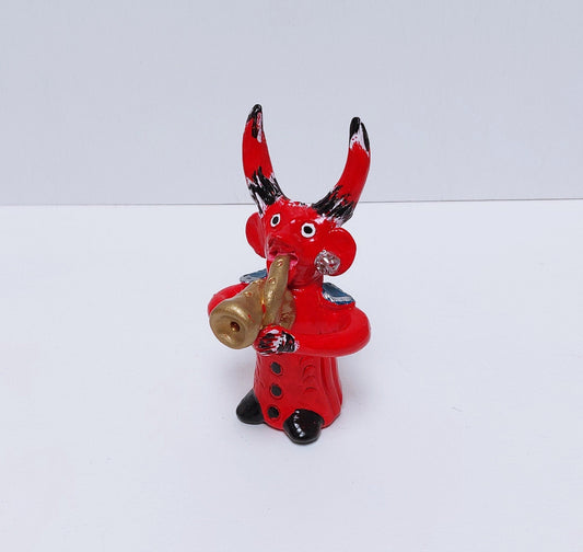 Traditional Portuguese Devil Figurine, Original Gift, Figurado de Barcelos, Decorative Clay devil musician, Typical Portuguese Pottery,