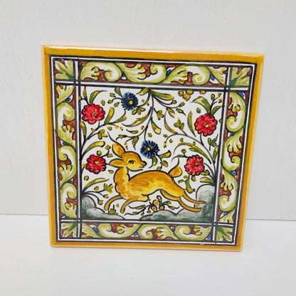 Small Hand painted portuguese tile, Decorative Tile, Portuguese Ceramic Tile, Portuguese Tile, Portuguese Traditional Tile