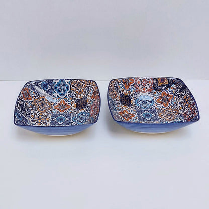 Set x2 bowls Portuguese Ceramic Tiles appetizer, Ceramic of Portuguese Tiles. Hand Painted Bowls, Ceramic snack bowls, Portuguese Gift