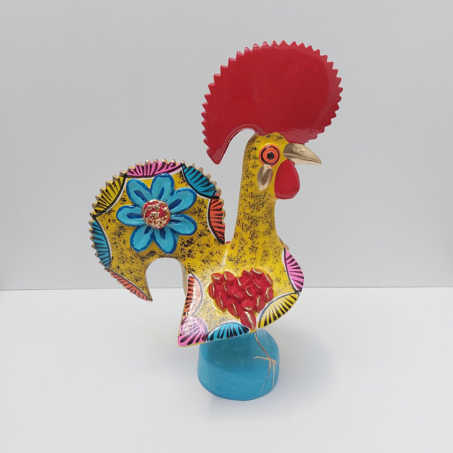 Portuguese Rooster | Barcelos Rooster | Hand Painted Ceramic Rooster | Singular Christmas Gift|Multicolor Portuguese Rooster|Unique piece