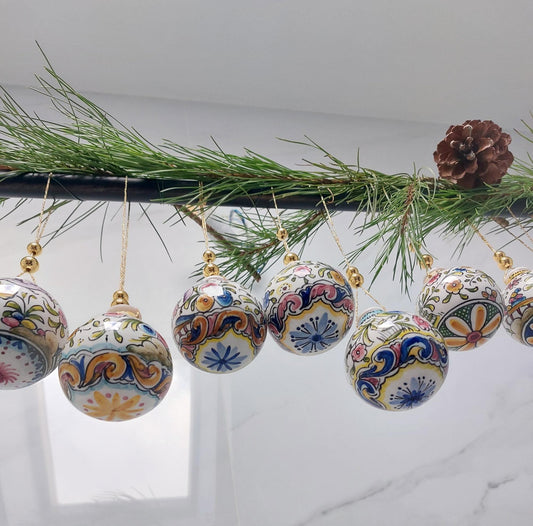 1X Christmas Balls Ornaments Handpainted| Hand painted Ceramic Christmas Balls| Portuguese Ceramic handpainted| Christmas gifts