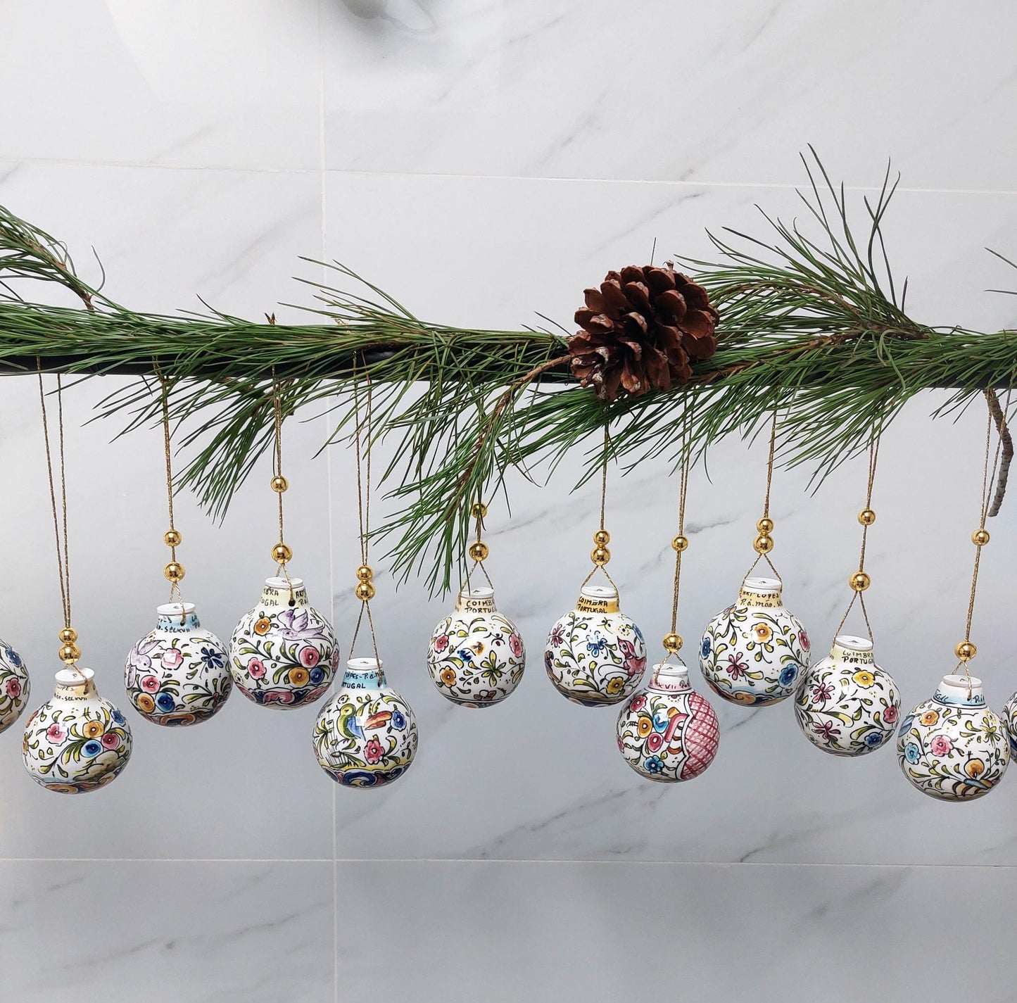 1x Christmas Balls Ornaments Handpainted| Hand painted Ceramic Christmas Balls| Portuguese Ceramic handpainted| Christmas gifts