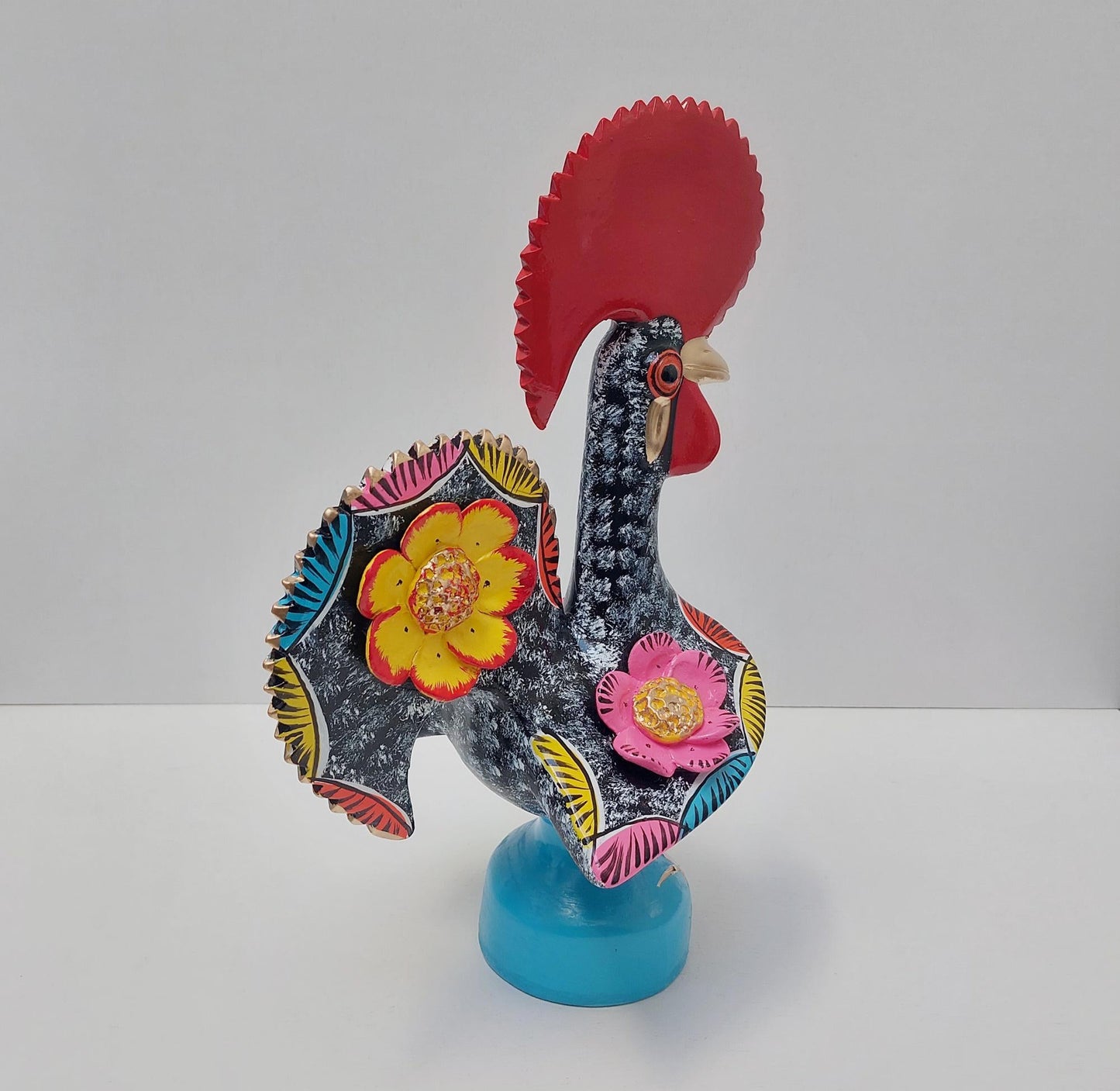 Portuguese Rooster | Barcelos Rooster | Hand Painted Ceramic Rooster | Singular Christmas Gift|Multicolor Portuguese Rooster|Unique piece