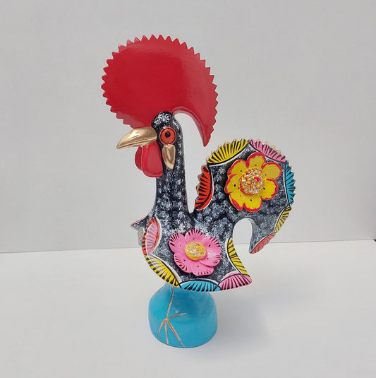 Portuguese Rooster | Barcelos Rooster | Hand Painted Ceramic Rooster | Singular Christmas Gift|Multicolor Portuguese Rooster|Unique piece