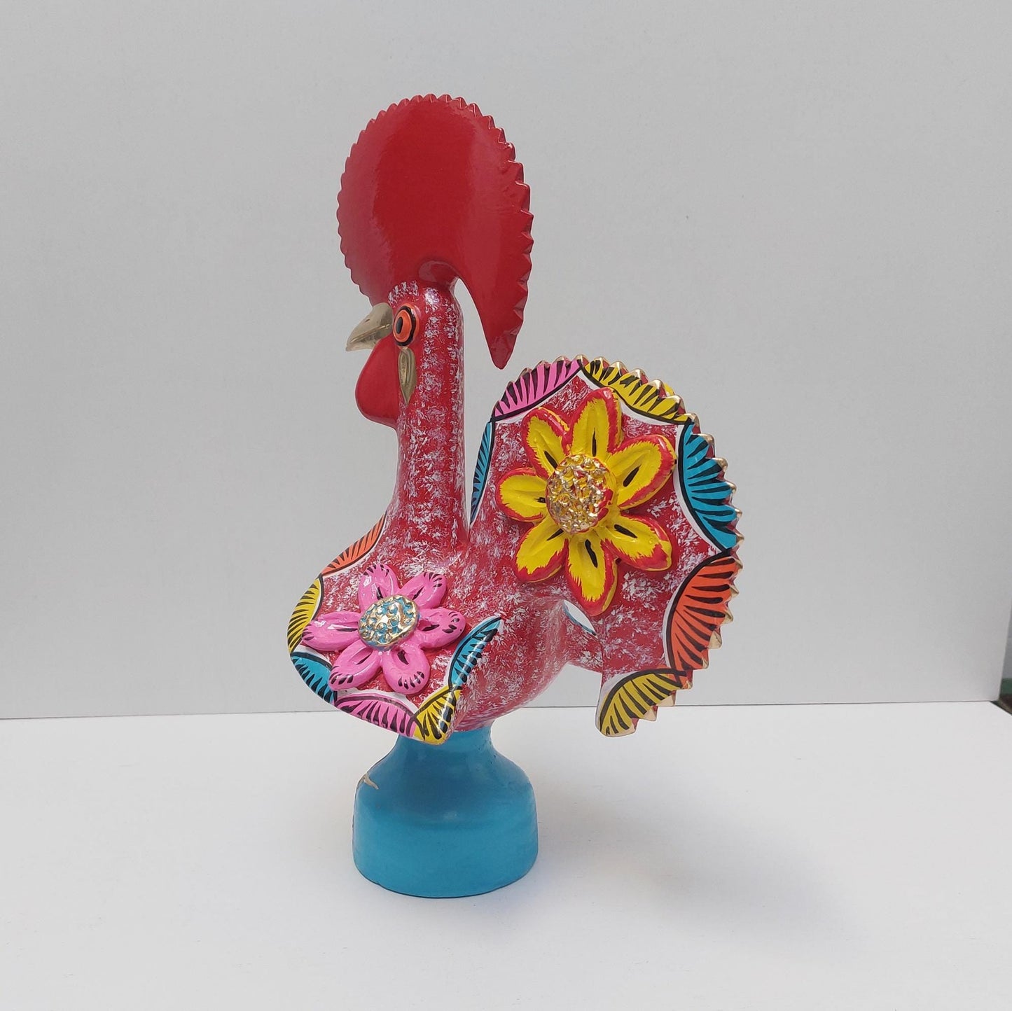 Portuguese Rooster | Barcelos Rooster | Hand Painted Ceramic Rooster | Singular Christmas Gift|Multicolor Portuguese Rooster|Unique piece