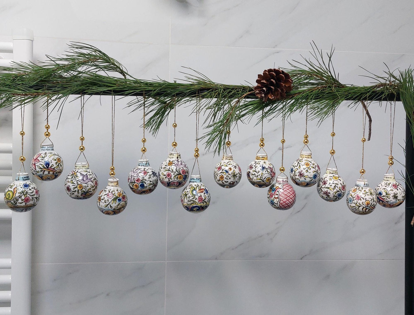 1x Christmas Balls Ornaments Handpainted| Hand painted Ceramic Christmas Balls| Portuguese Ceramic handpainted| Christmas gifts