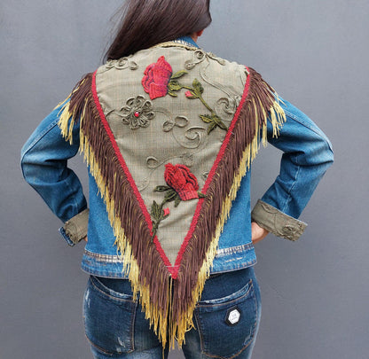 Customised denim jacket | Hand made Customized Denim Jacket|Limited edition custom jacket | Custom jacket for her | Christmas gift