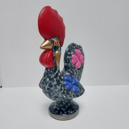 Hand Painted Ceramic Portuguese Rooster, Lucky Charm Figurine