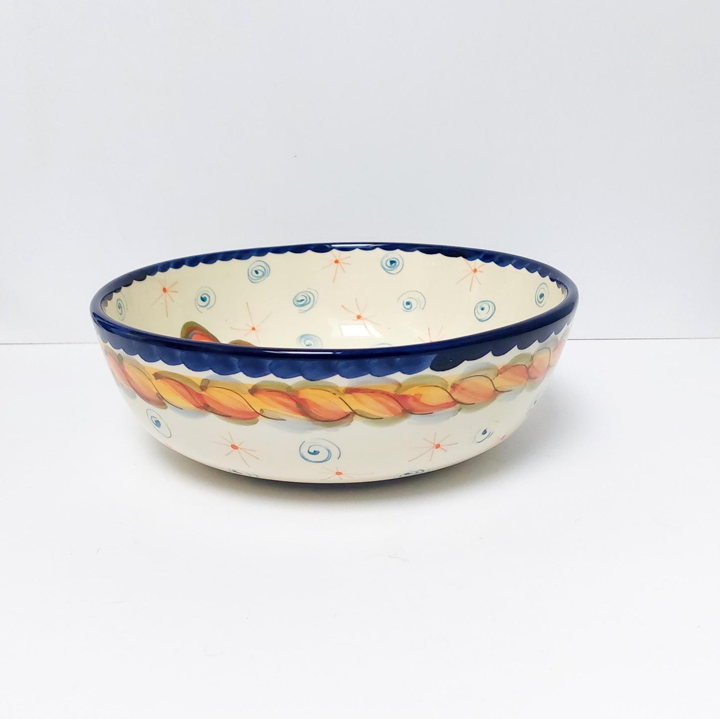 Hand-Painted Ceramic Salad Bowl, Portuguese Rooster Design