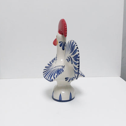 Hand-Painted Ceramic Portuguese Rooster Figurine, Lucky Symbol