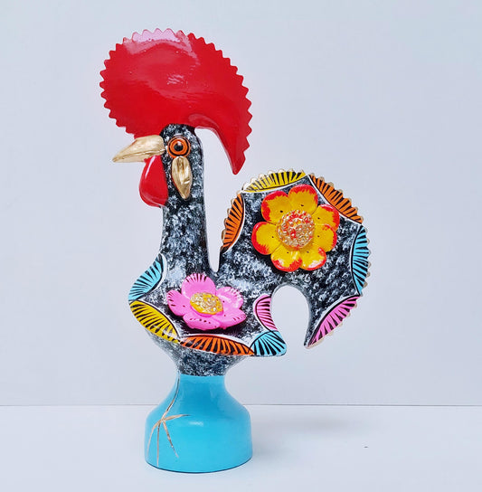 Hand Painted Barcelos Rooster, Portuguese Ceramic Folk Art