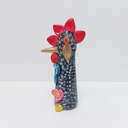 Hand Painted Ceramic Barcelos Rooster, Portuguese Folk Art Decor