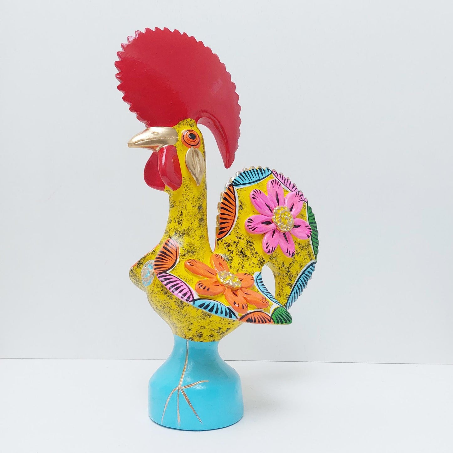 Hand-Painted Barcelos Rooster | Portuguese Ceramic Folk Art Decor