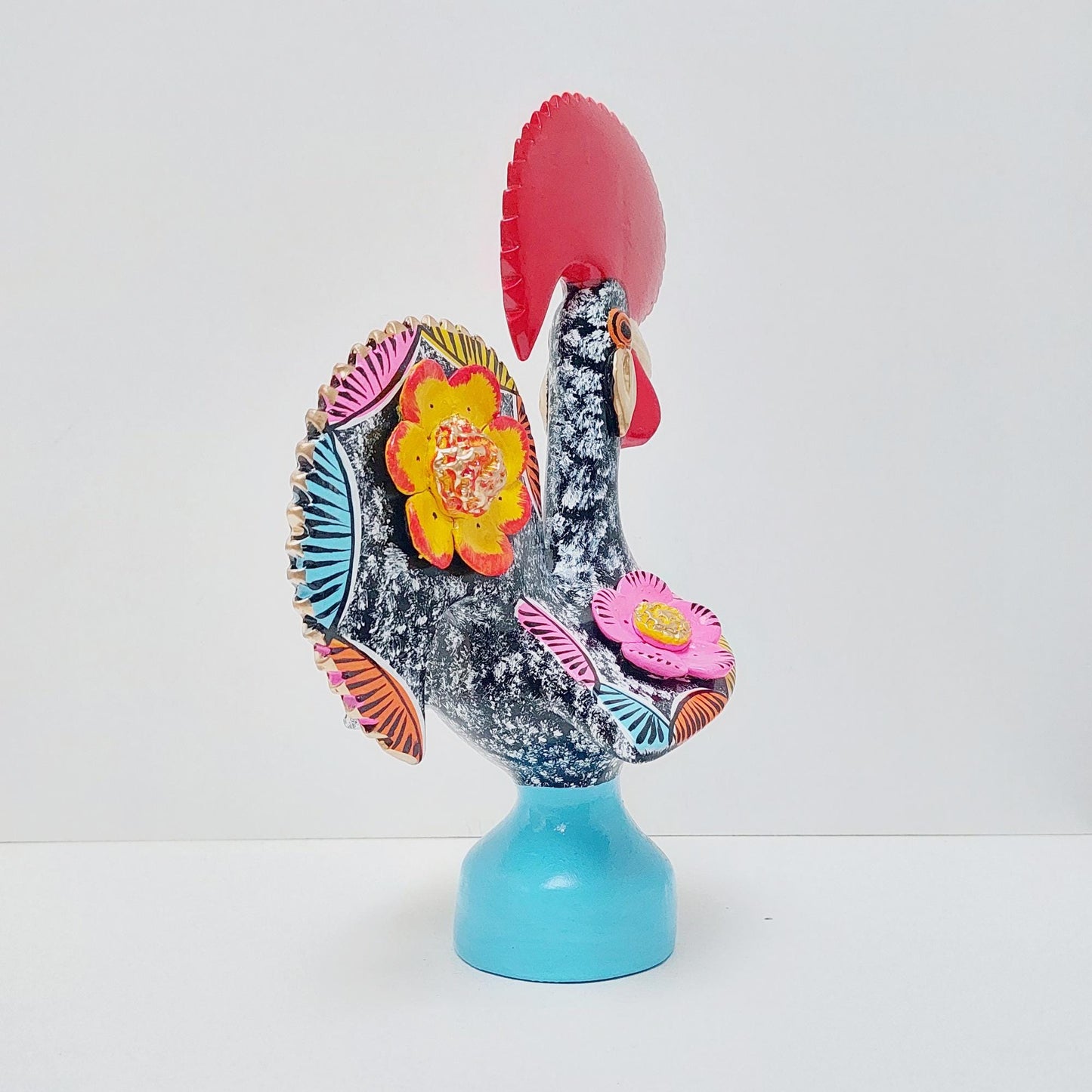 Hand Painted Barcelos Rooster, Portuguese Ceramic Folk Art