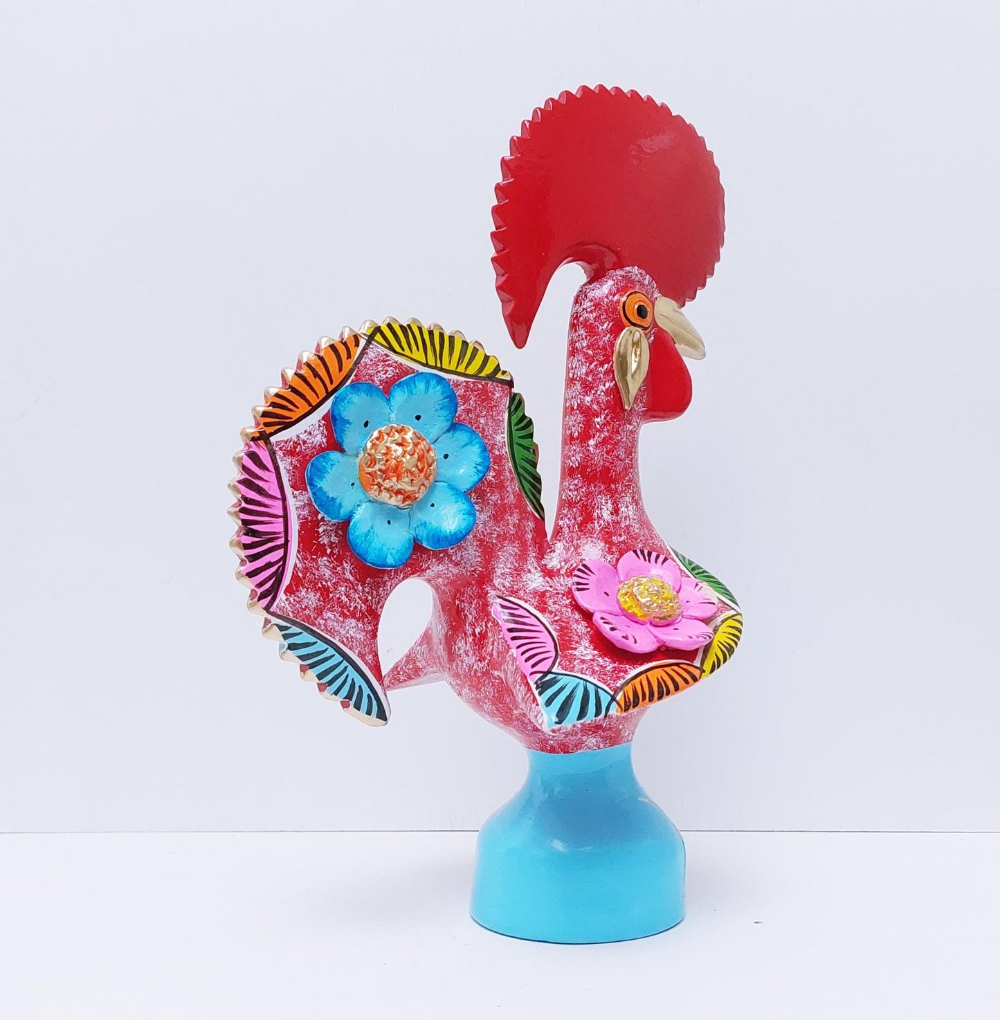 Hand-Painted Ceramic Barcelos Rooster, Portuguese Folk Art