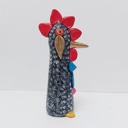 Hand Painted Ceramic Barcelos Rooster, Portuguese Folk Art Decor