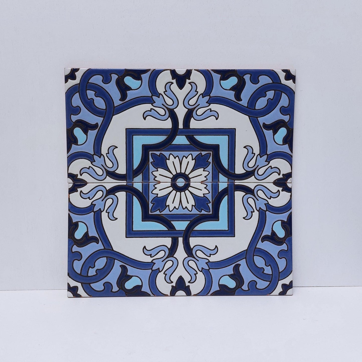Hand-Painted Ceramic Tile Mural, Decorative Wall Art (11" x 11")