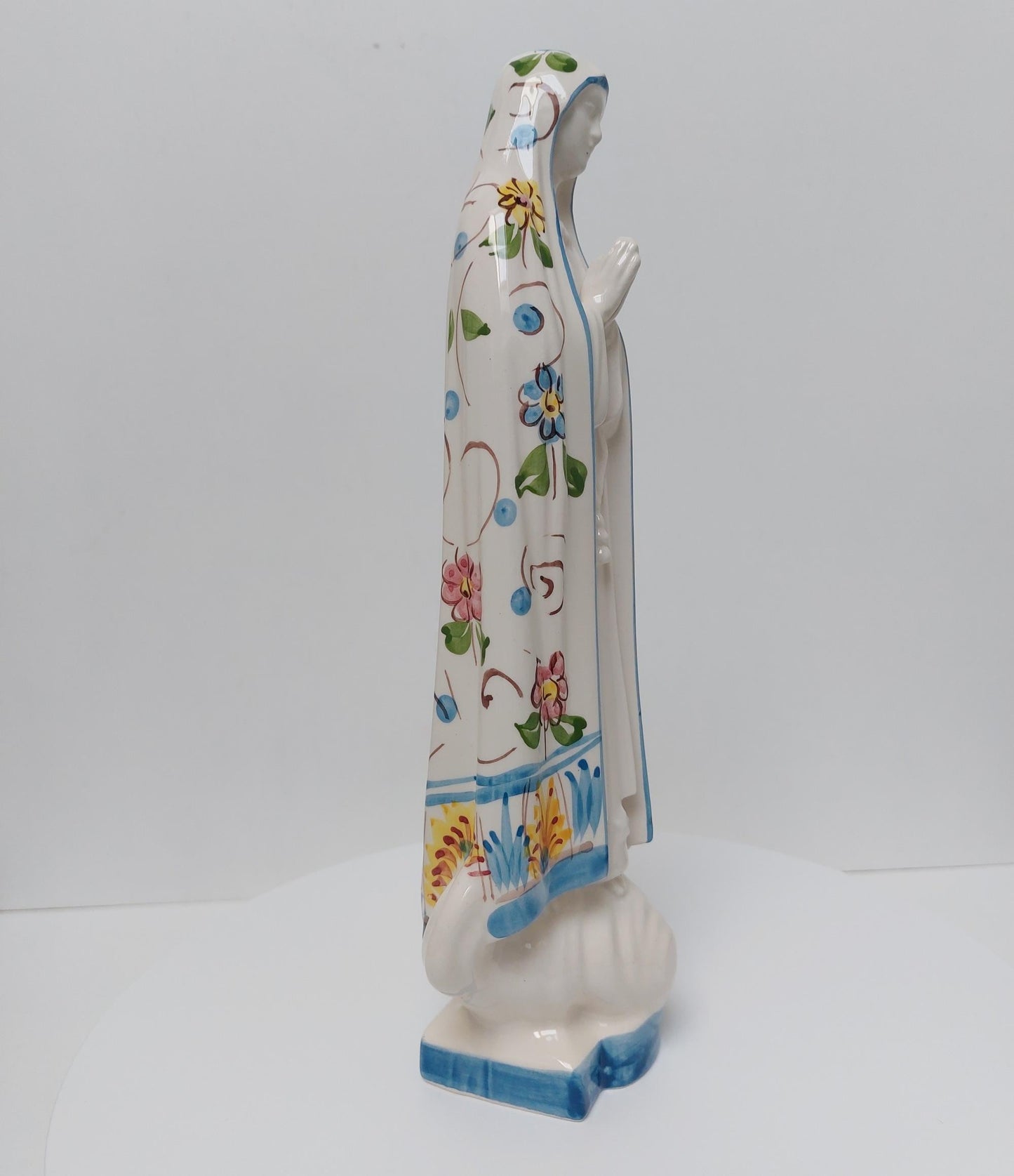 Hand Painted Our Lady Fatima Statue, Portuguese Catholic Gift