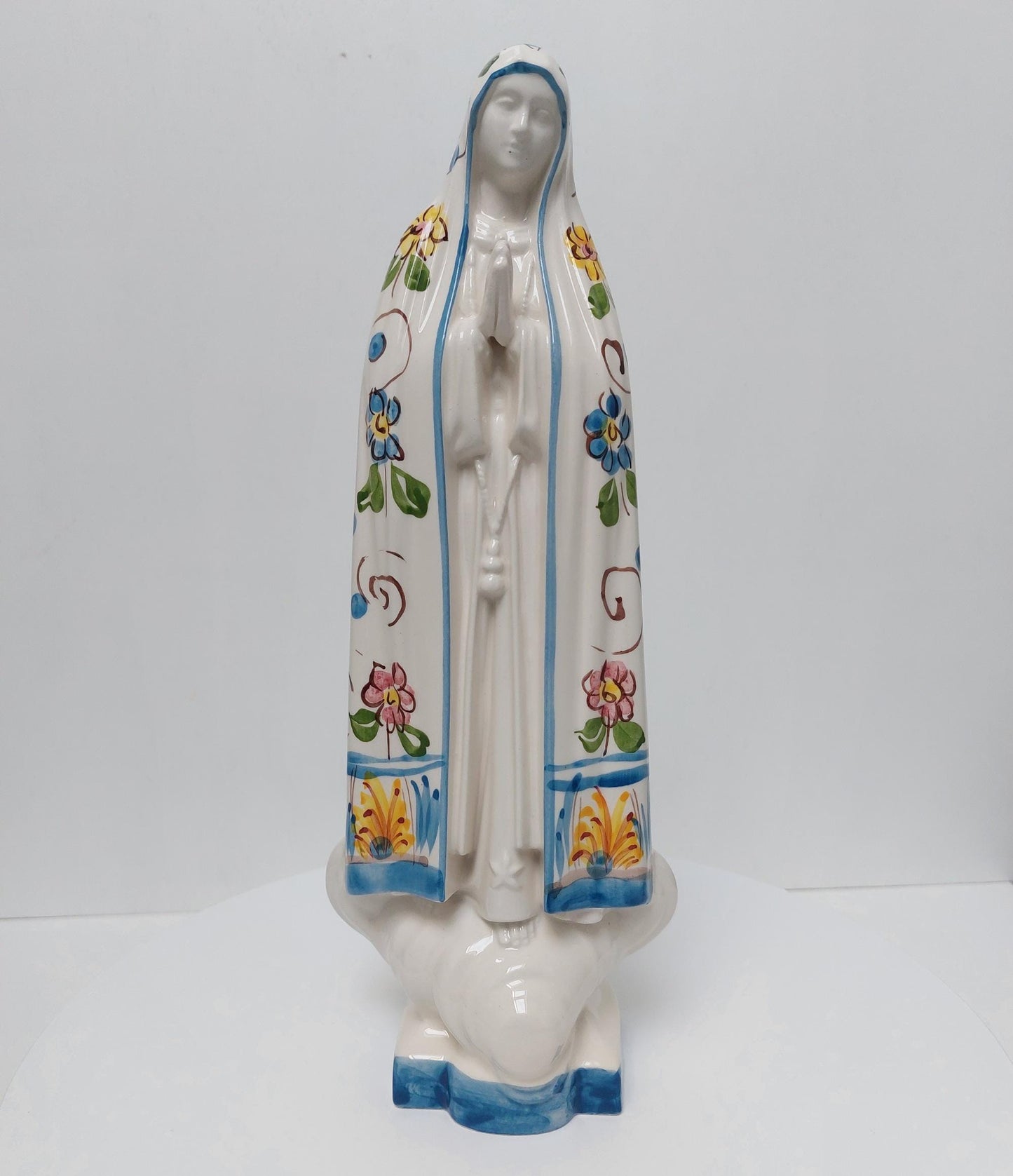 Hand Painted Our Lady Fatima Statue, Portuguese Catholic Gift