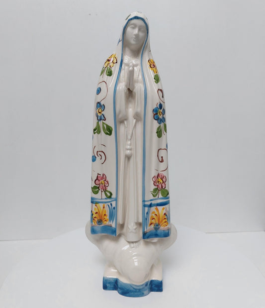 Hand Painted Our Lady Fatima Statue, Portuguese Catholic Gift